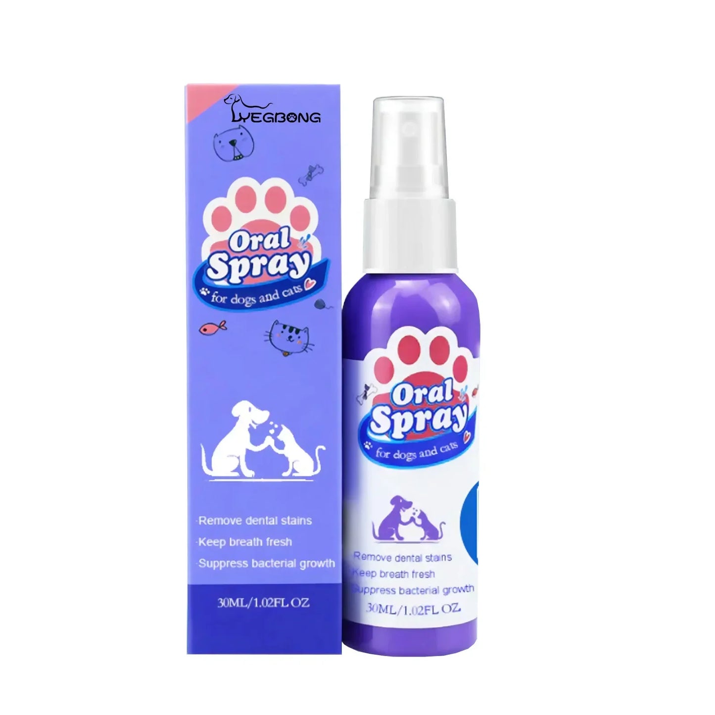 Pet Teeth Cleaning Spray for Dog Cats Tartar Remover Bad Breath